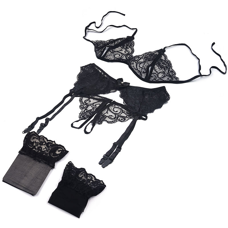 1 Set Women's Lace Lingerie, S – Sheer Mesh Bra Bewertung und Preis