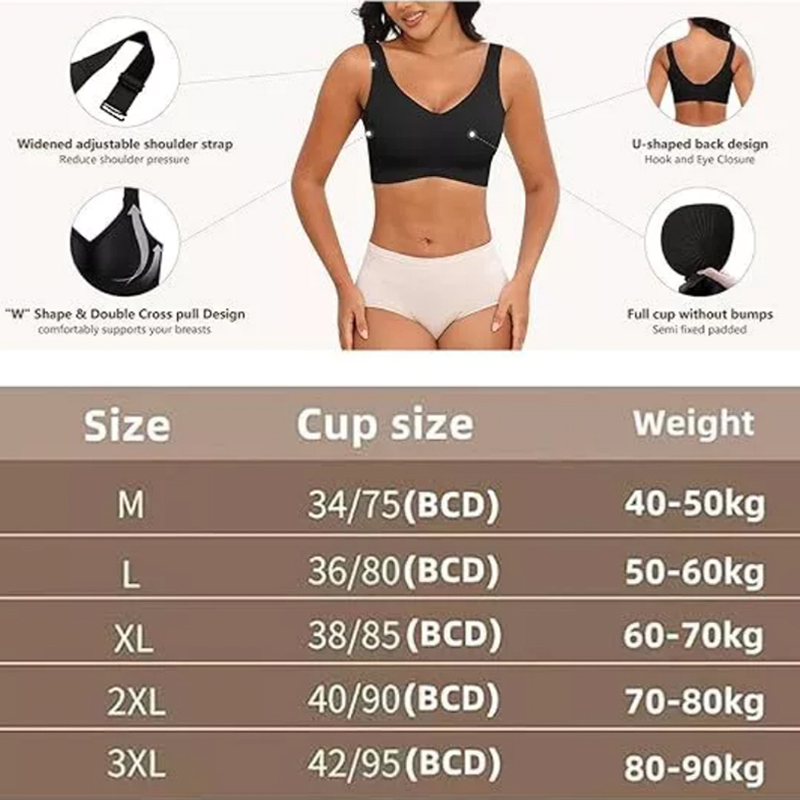 Women's Seamless Underwear Thi – Minimizer Bra Women Bewertung und Preis