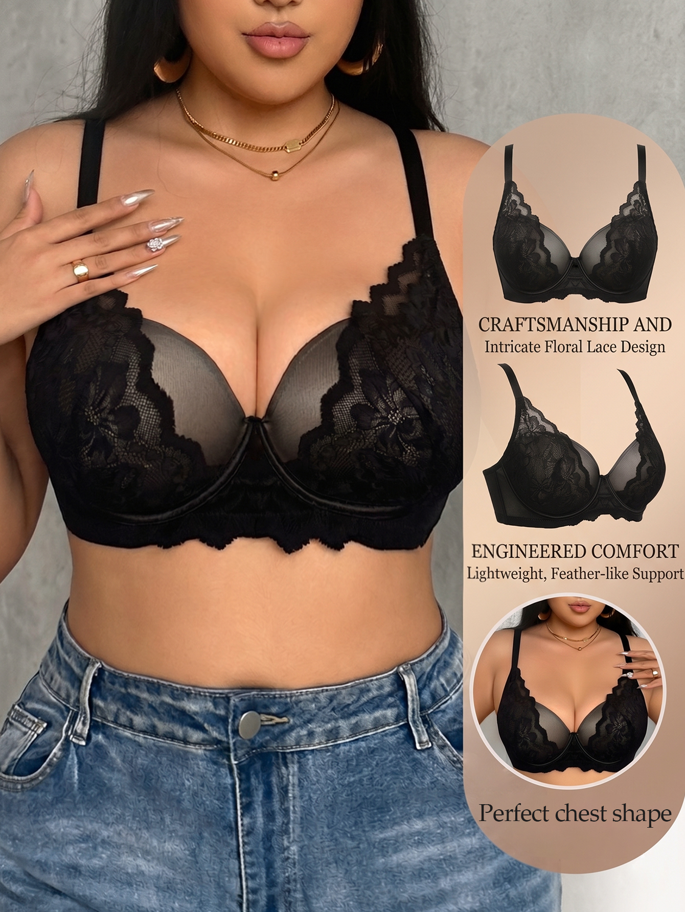 Wide Strap Plus Size Women Bra – Underwire Bra Padded Bewertung und Preis