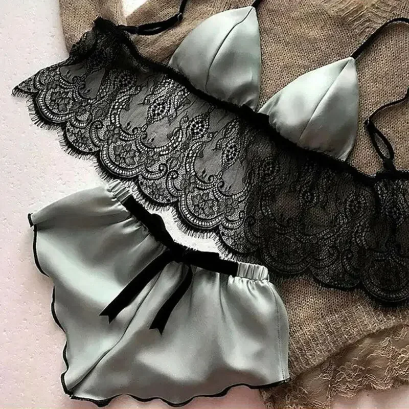 Women's Underwear Sexy Silk Sa – Lace Bralette Set Bewertung und Preis