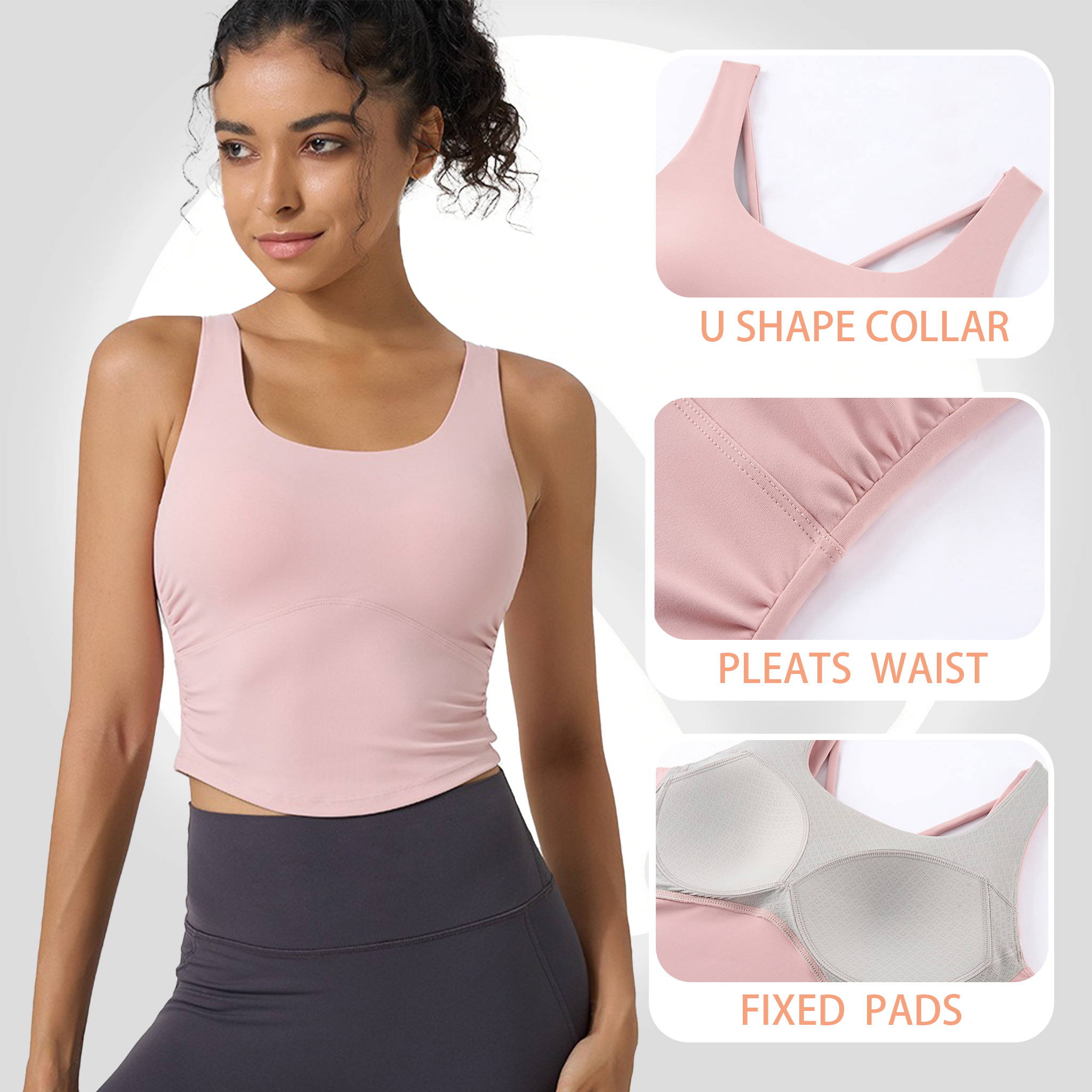 Women's Fixed Cup Yoga Sports  – Sports Bra Racerback Bewertung und Preis