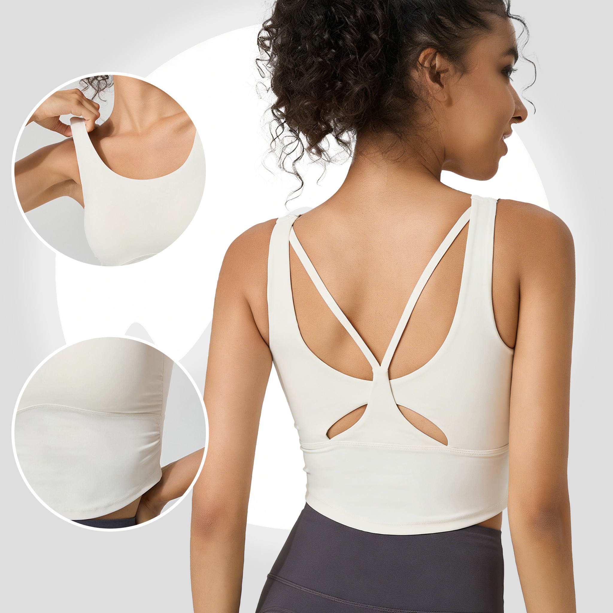 Women's Fixed Cup Yoga Sports  – Sports Bra Racerback Bewertung und Preis