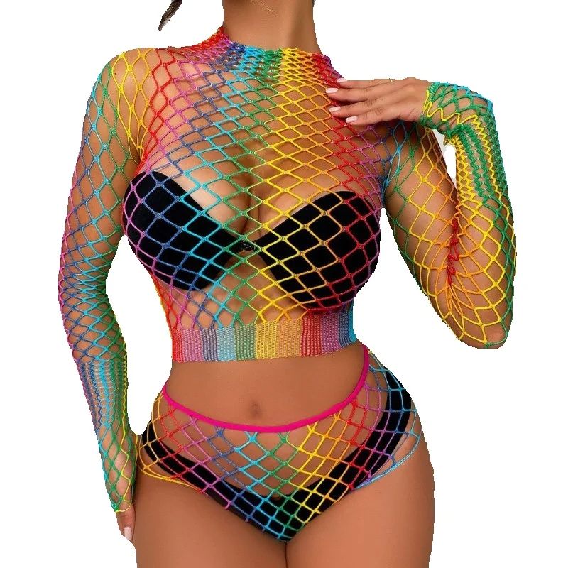 Sexy Rainbow Mesh Lingerie Set – Sheer Mesh Bra Bewertung und Preis