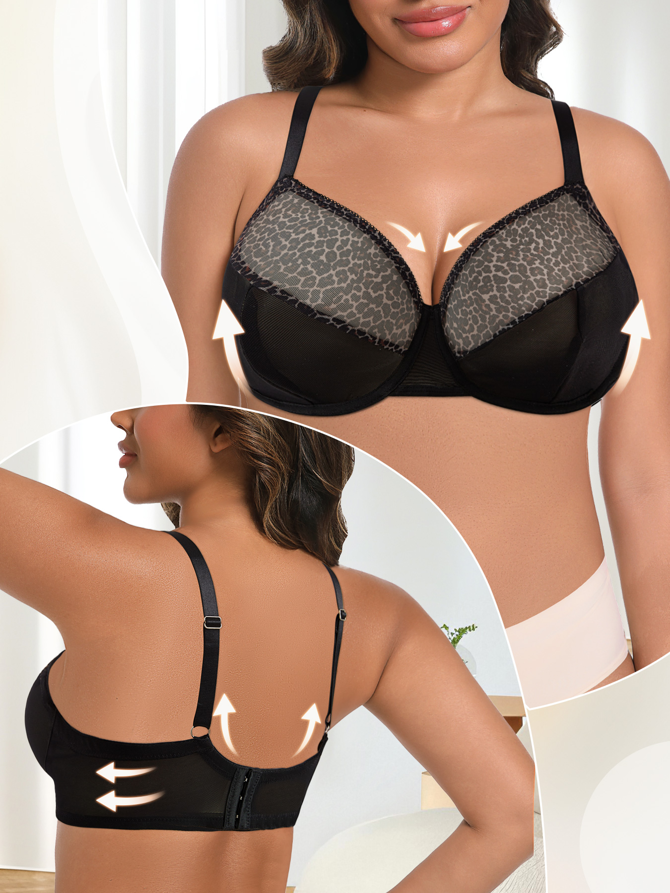 Plus Size Sexy Leopard Print & – Sheer Bra Lace Bewertung und Preis