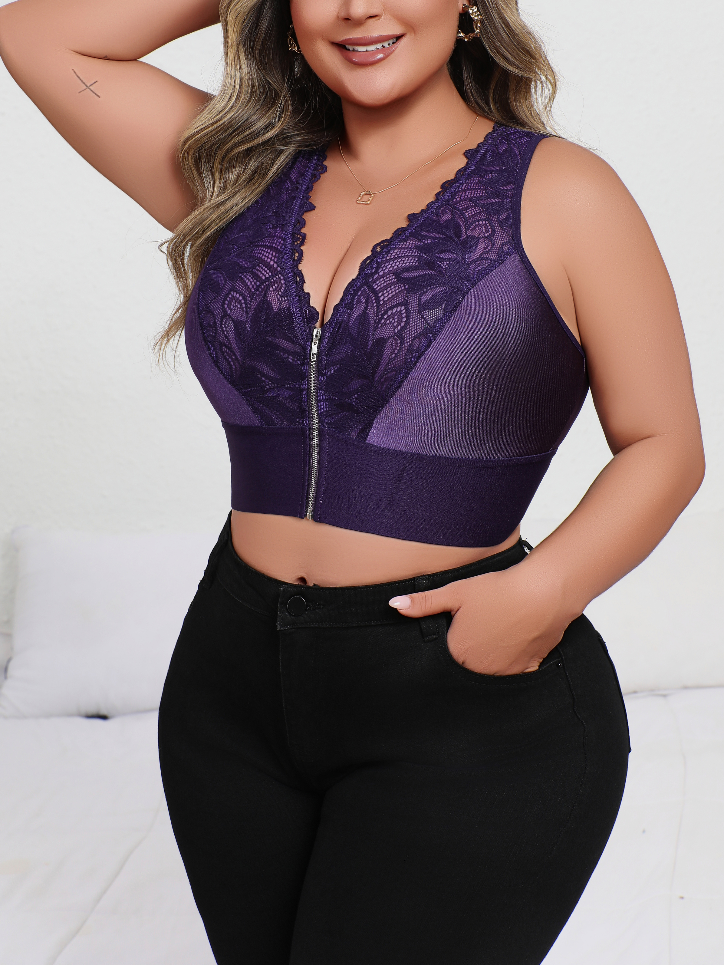 New Arrival Plus Size Sexy Pur – Plunge Bra Push Up Bewertung und Preis