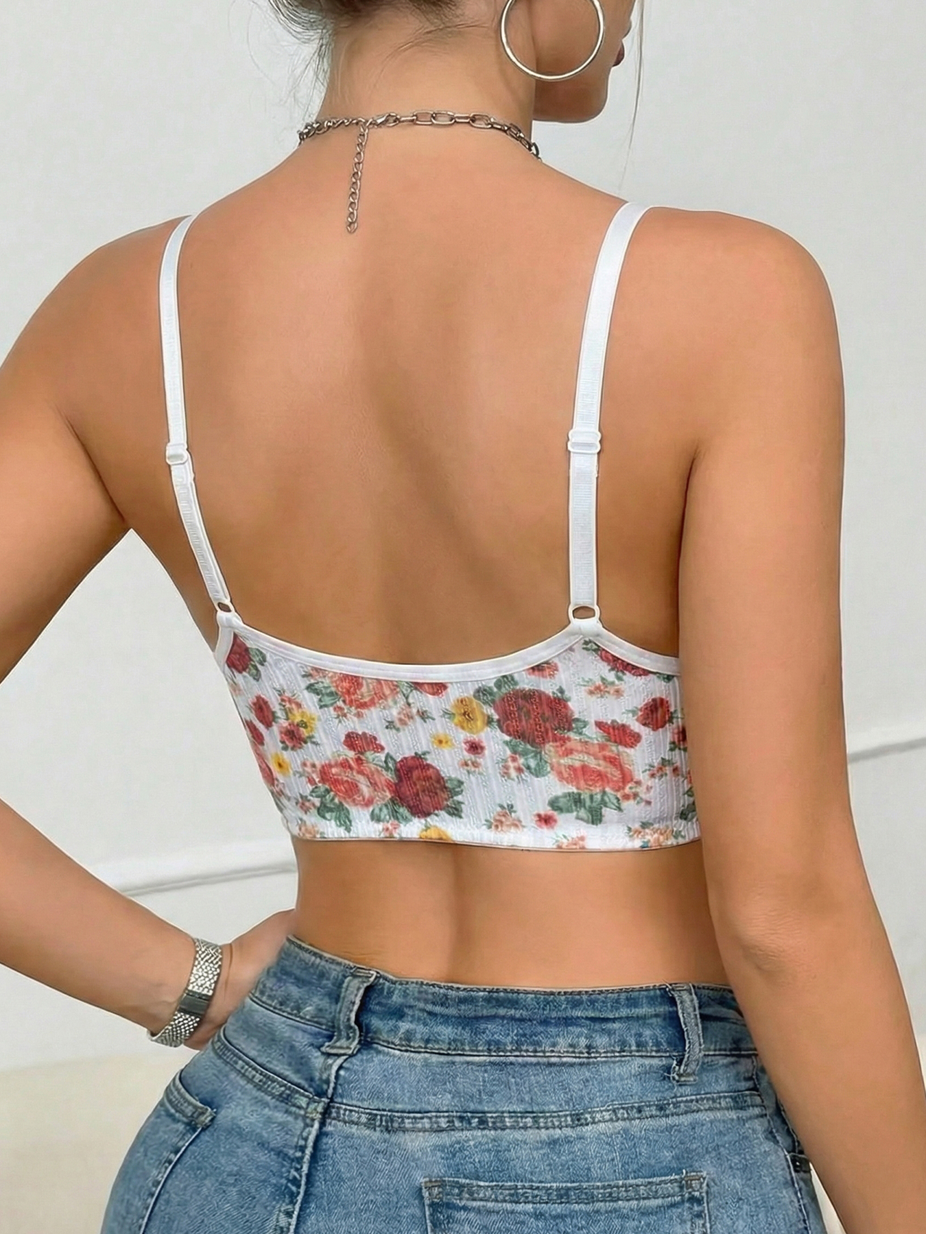 1pc Women's Floral Print Wirel – Wirefree Bra Comfort Bewertung und Preis